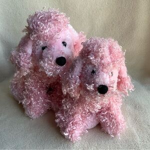 GANZ Webkinz and Lil’Kinz Set Pink Curly Plush Poodle Dog Stuffed Animal Toys #2